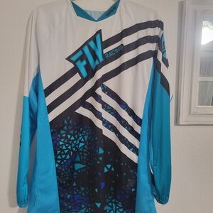 Fly Racing Women's Blue and Black Jersey